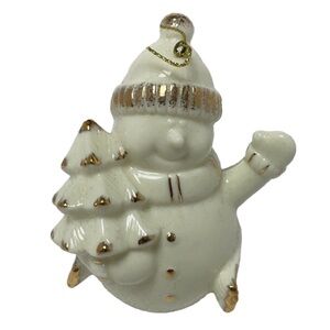 St. Nicholas Square Snowman Ornament Porcelain